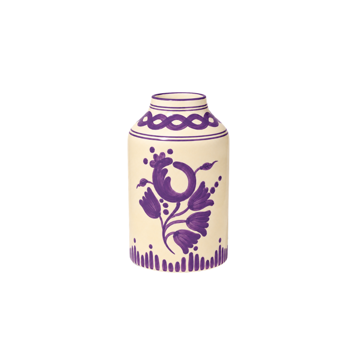 ואזה "Genie in a Bottle" בצבע חמאה עם עיטורים סגולים