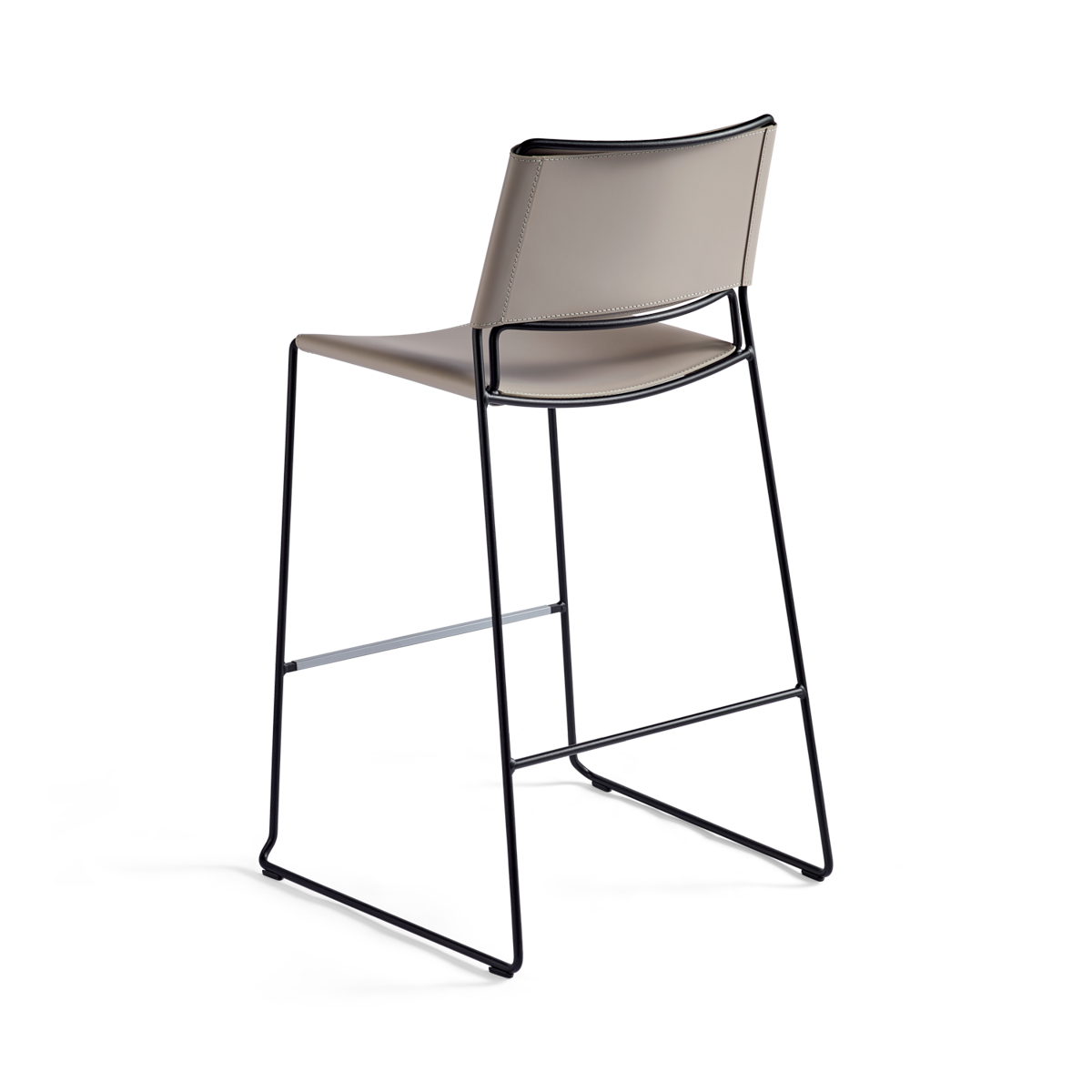 כיסא בר "Slim" בצבע גראז' עם רגליים בצבע שחור