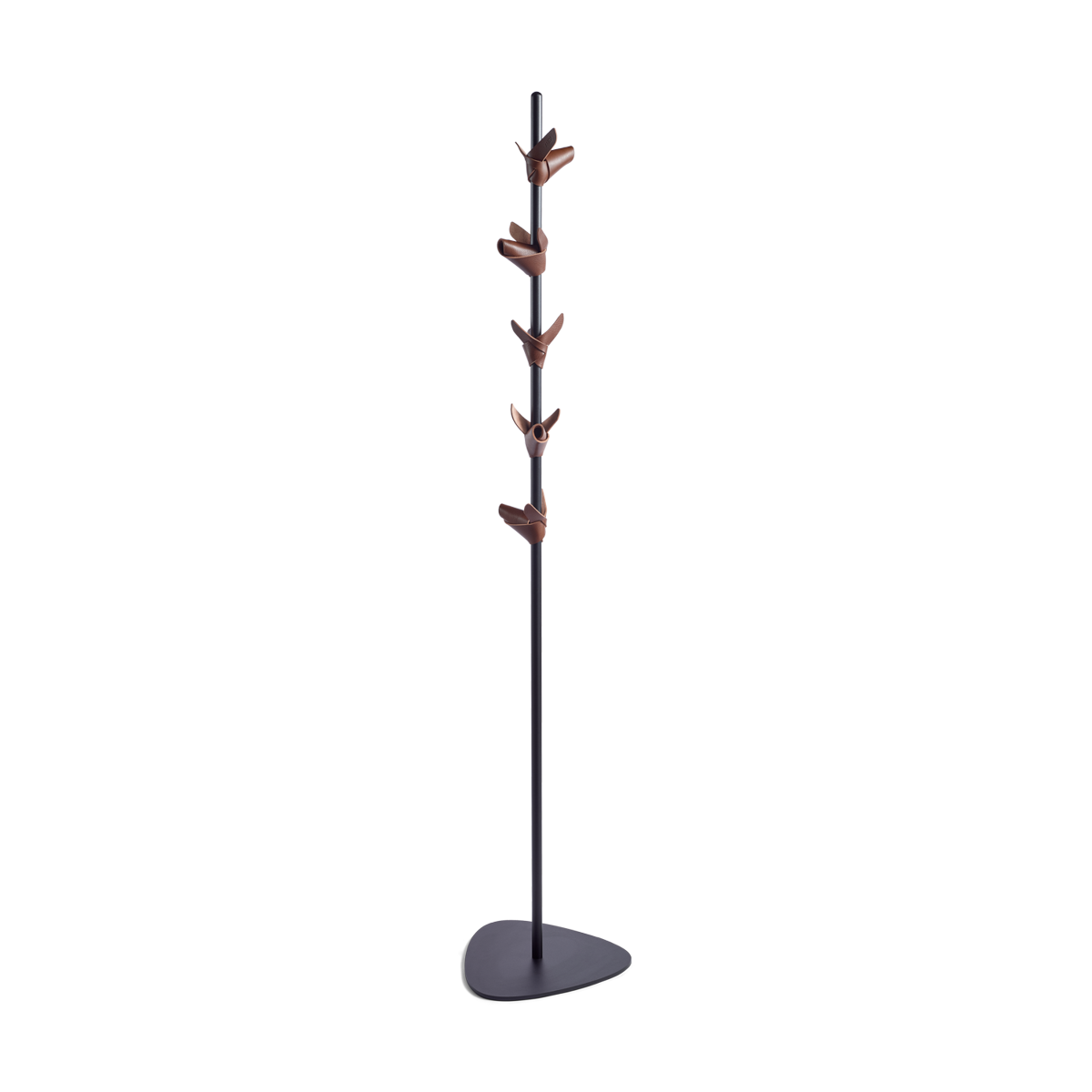 מתלה "Apelle tree" שחור עם זרועות תלייה בעור חום