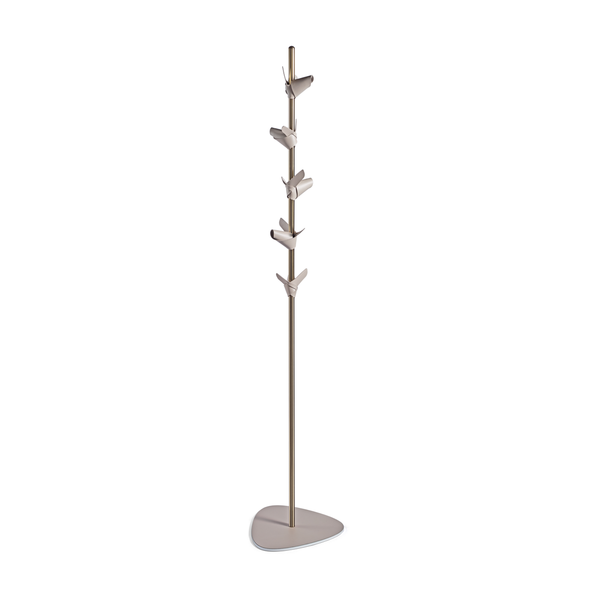 מתלה "Apelle tree" בזהב מוברש עם זרועות תליה בצבע גראז'