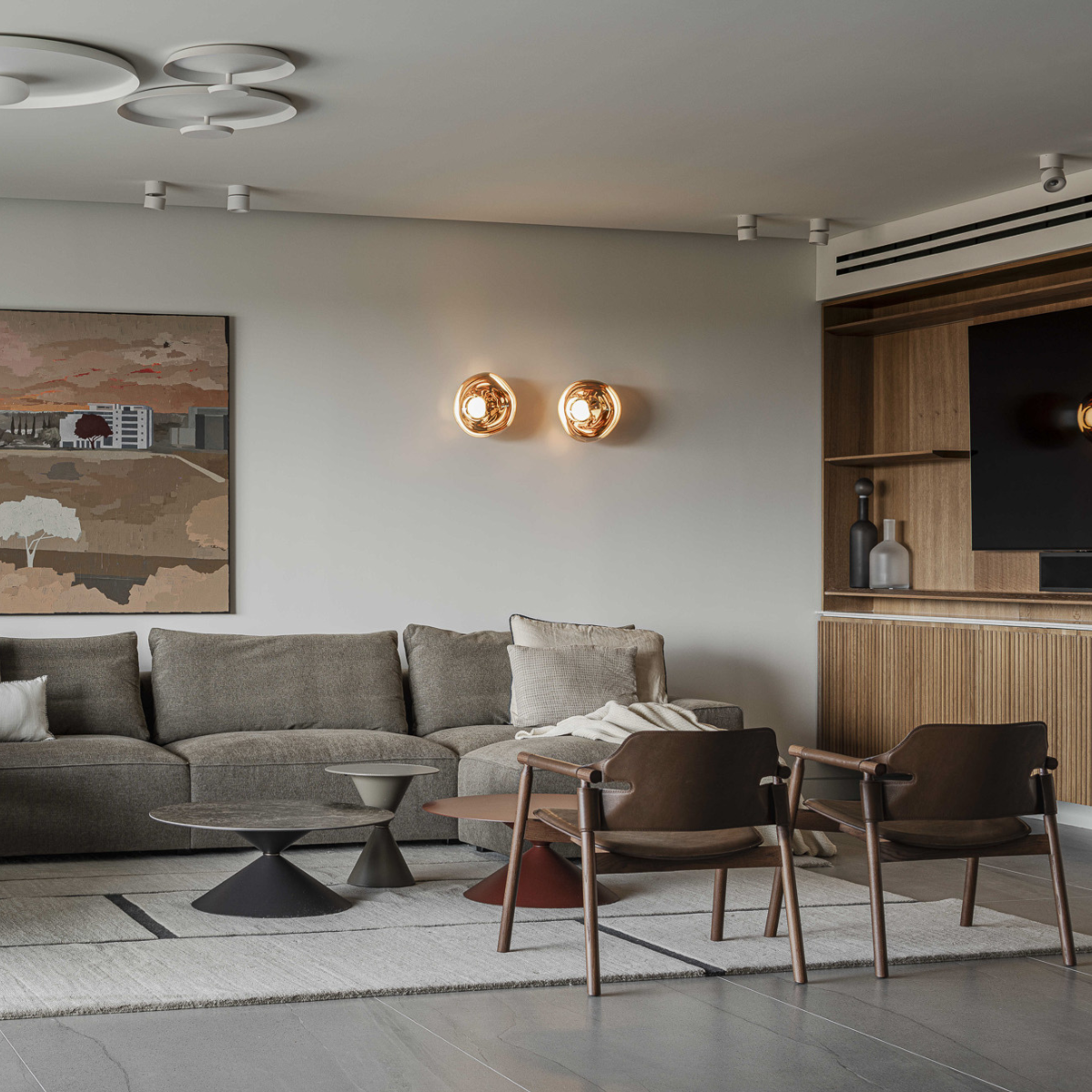 שולחן קפה "Clessidra" פלטת מתכת בצבע חום