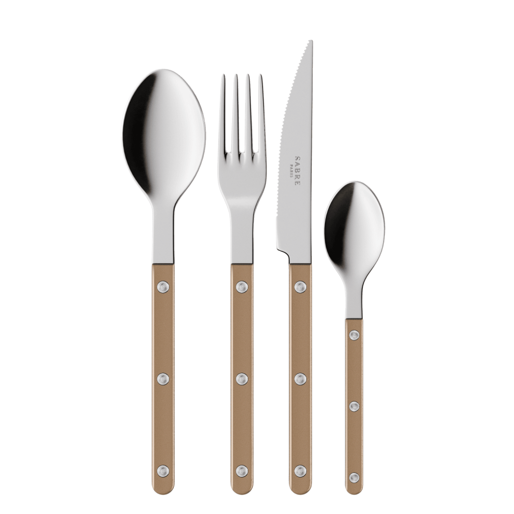 סכו"ם "Bistro" בגימור פנינה בצבע קרמל