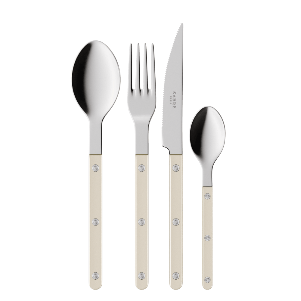 סכו"ם "Bistro" בגימור פנינה בצבע שמנת