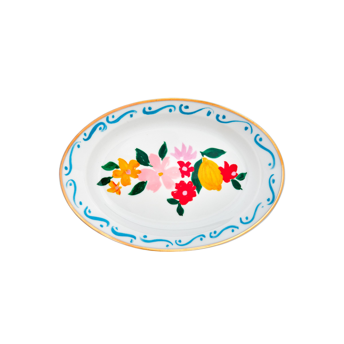 צלחת הגשה אובלית "Fiori e limoni"