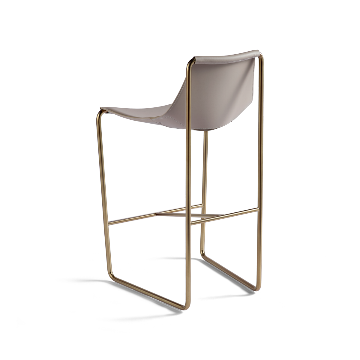 כיסא בר "Apelle" בצבע גראז' עם רגליים בזהב מוברש