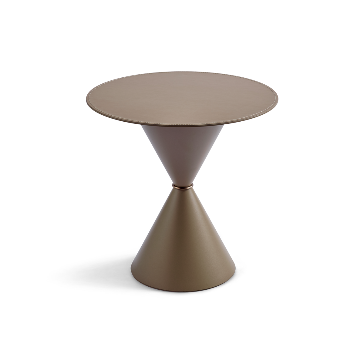 שולחן קפה "Clessidra" פלטת עור בצבע פאנגו